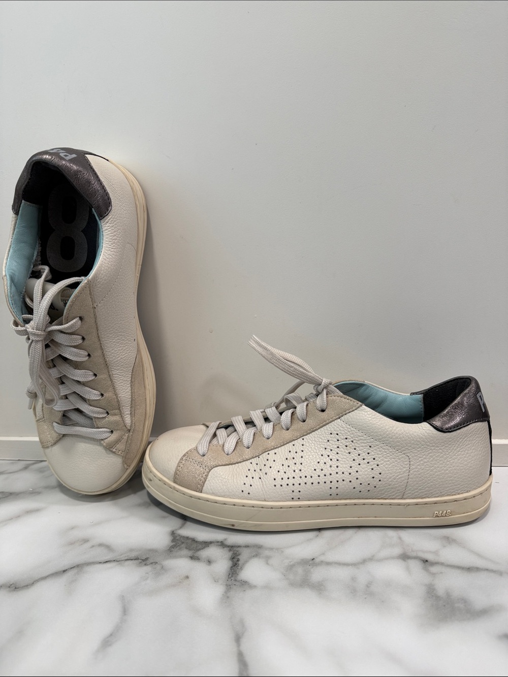 P448 John cream leather women’s sneakers size 38
